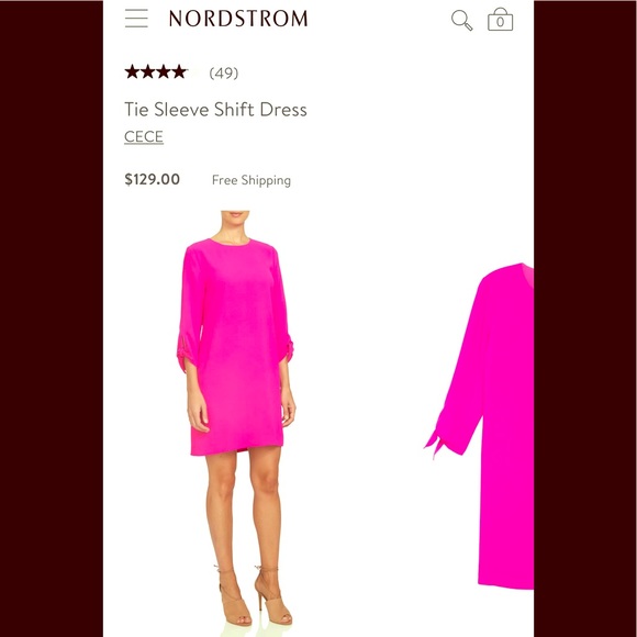 cece bow tie sleeve shift dress